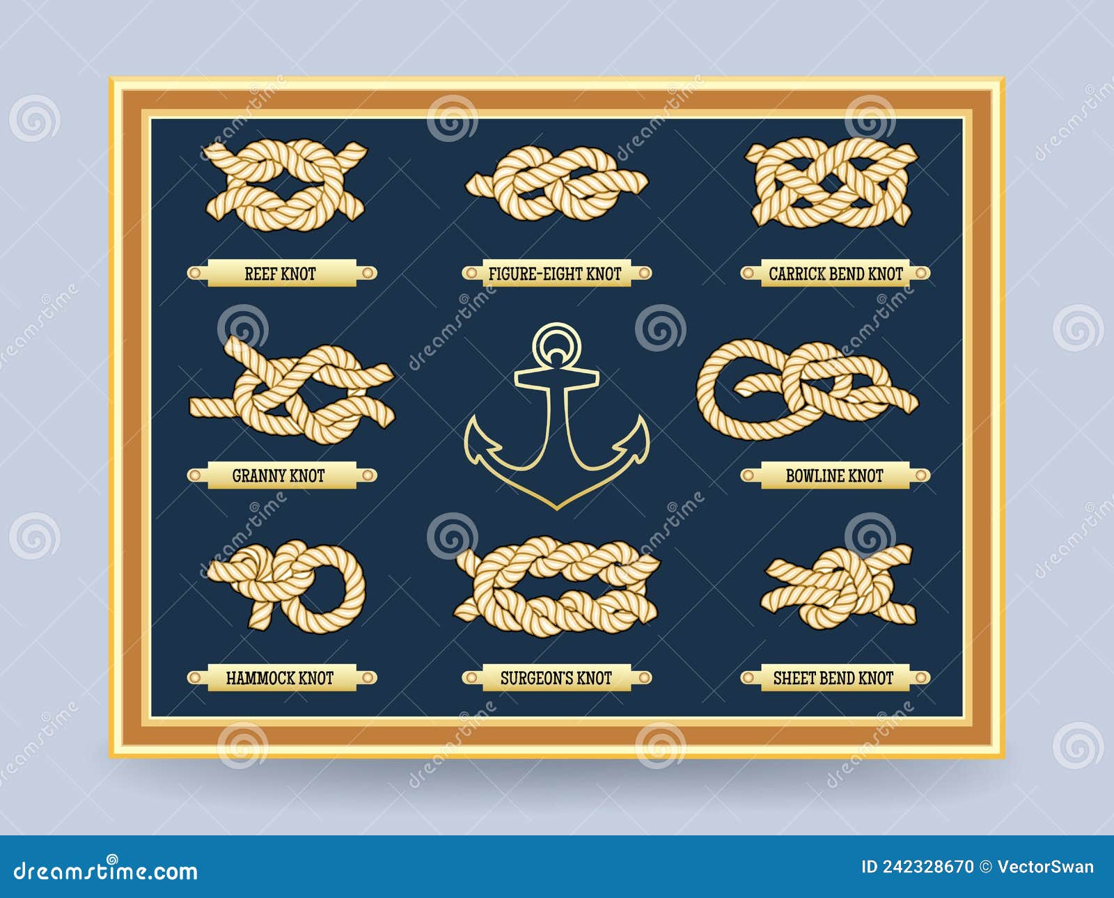 Nautical rope knots stock vector. Illustration of sail 242328670