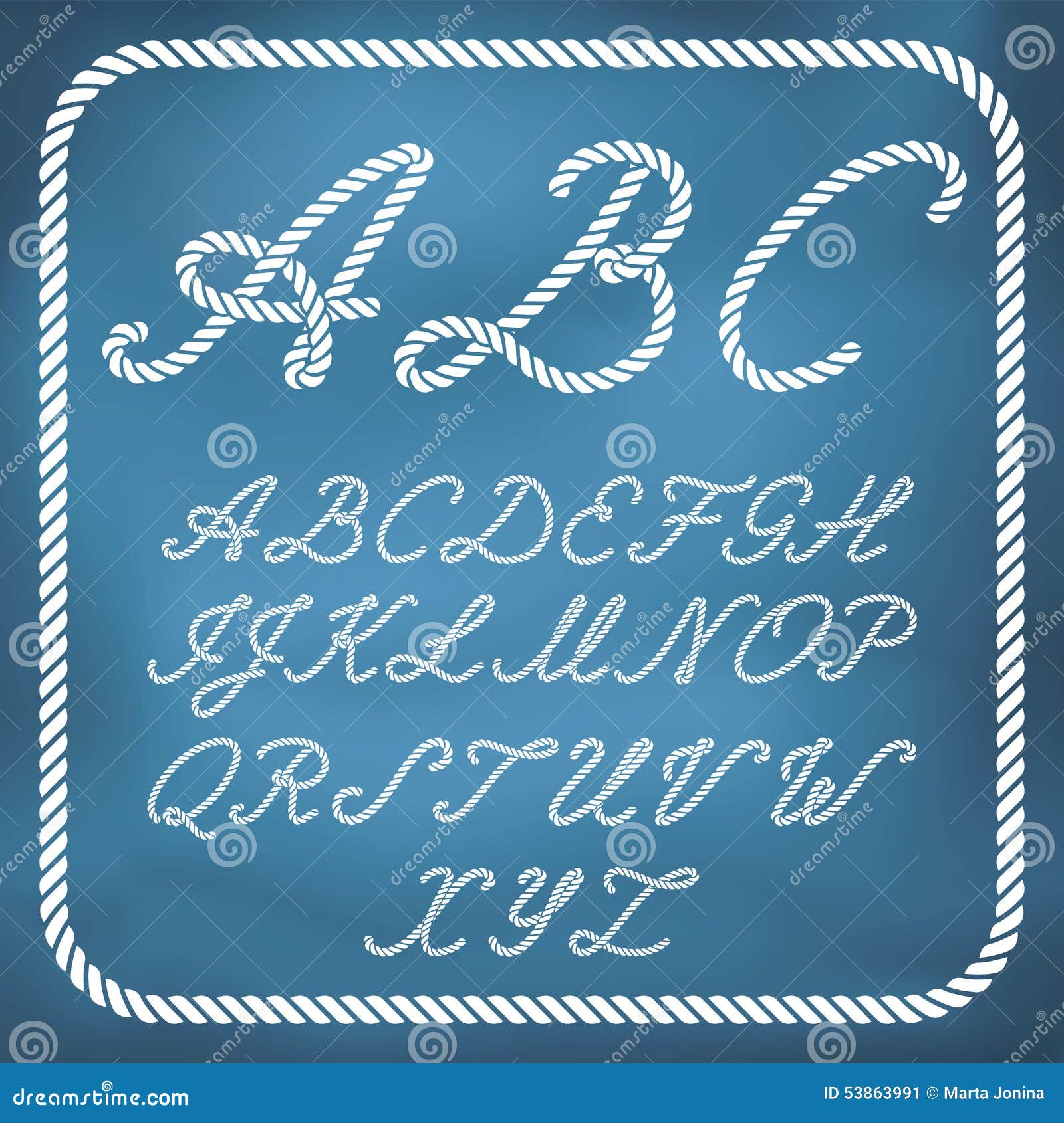Nautical rope letters stock illustration. Illustration of rope 53863991