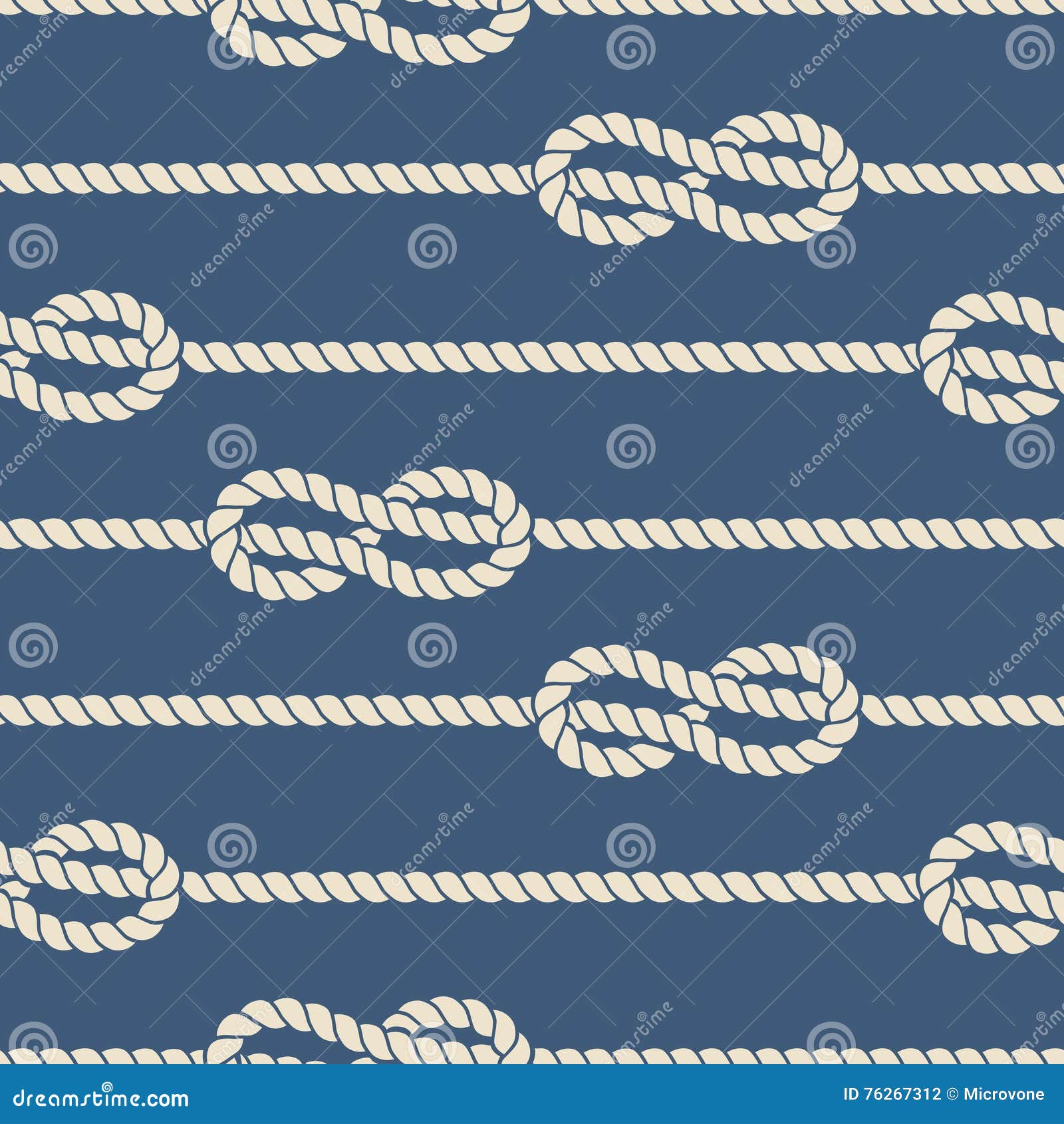 Nautical Ropes with Knots Seamless Pattern Stock Vector Illustration