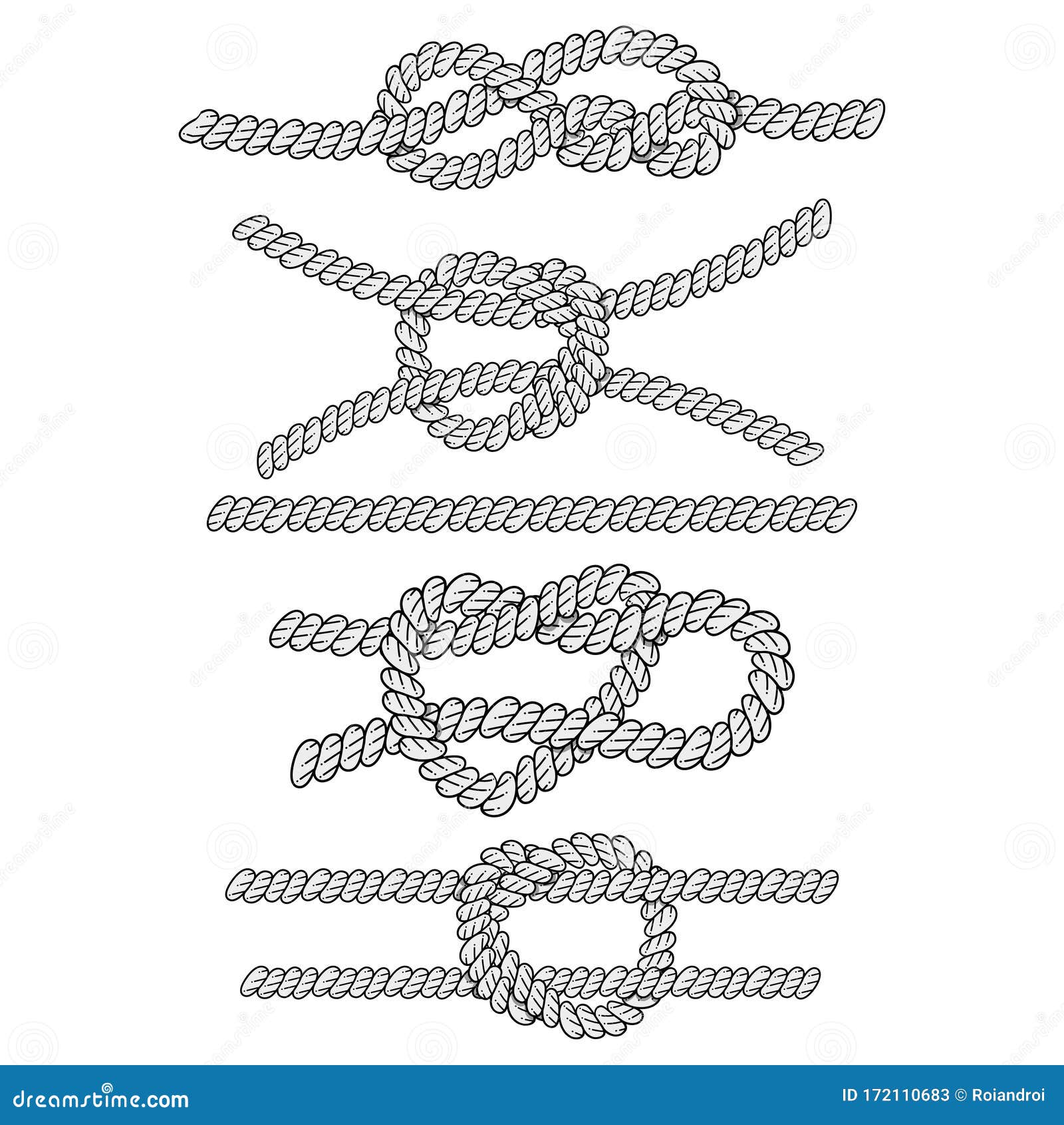 Nautical Ropes Knots Vector Icons Set Stock Vector - Illustration of clipart,  cord: 172110683