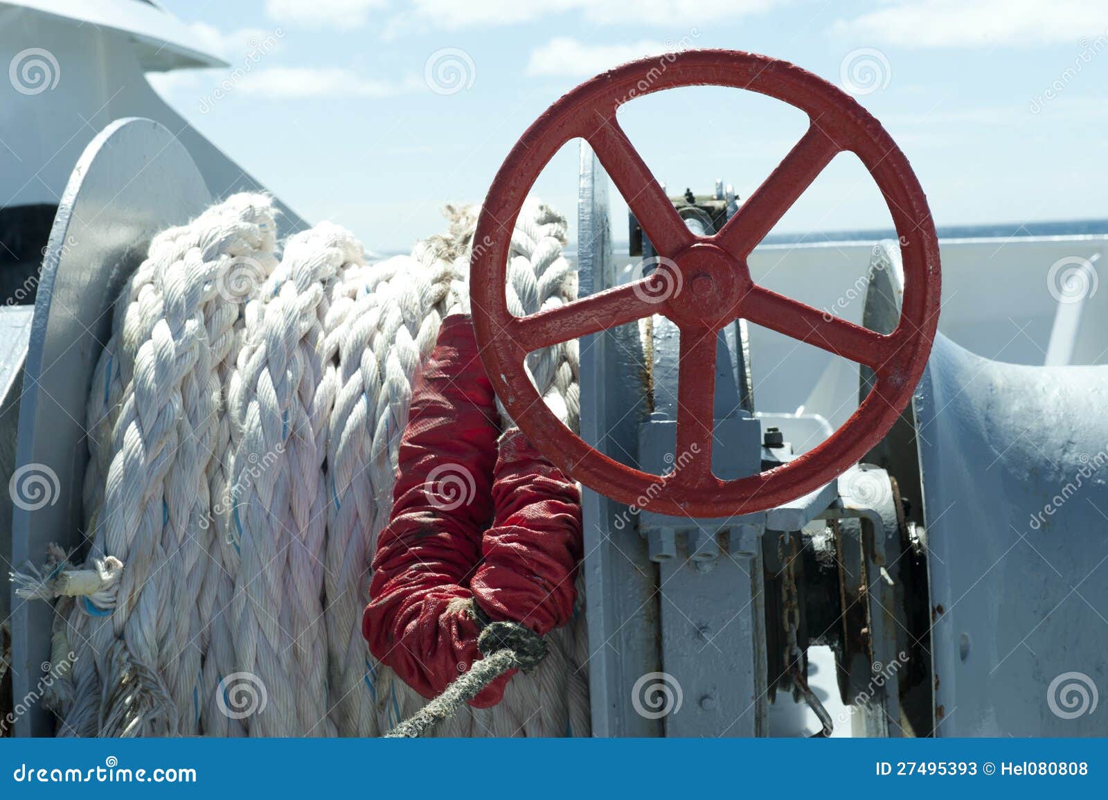 Nautical Ropes and Tiller stock image. Image of background 27495393