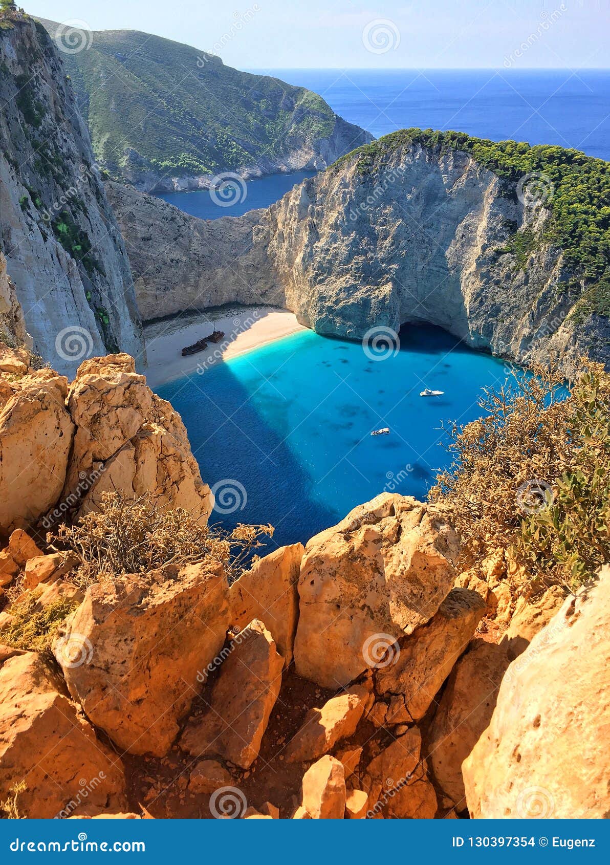 Amazing Navagio Beach Or Shipwreck Beach In Summer Zakynthos Or Zante