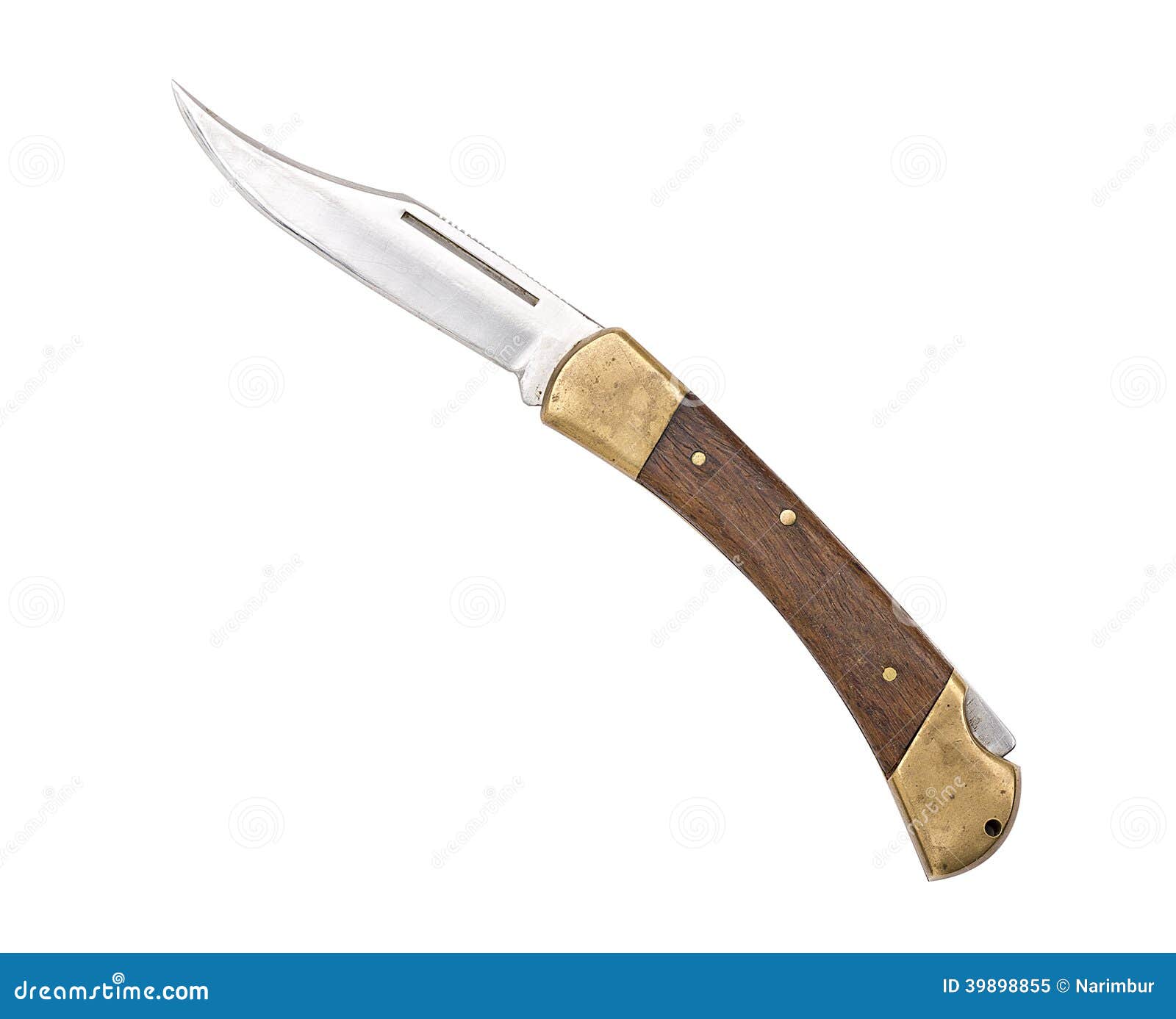 Navaja De Bolsillo Curvada Usada Vieja Imagen de archivo - Imagen de