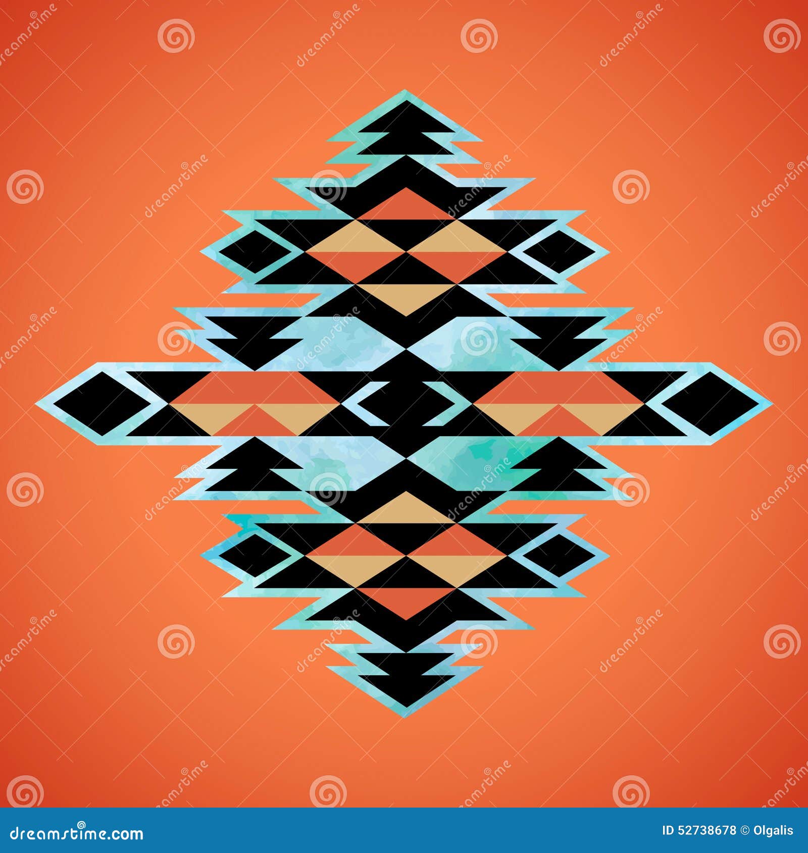 navajo aztec textile inspiration pattern native american indian tribal hand drawn art 52738678