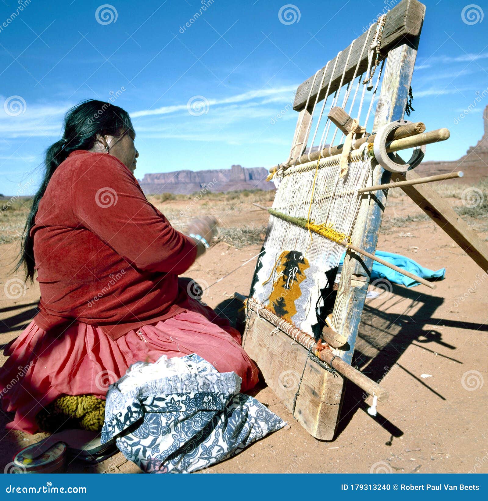 Navajo Women Weaving