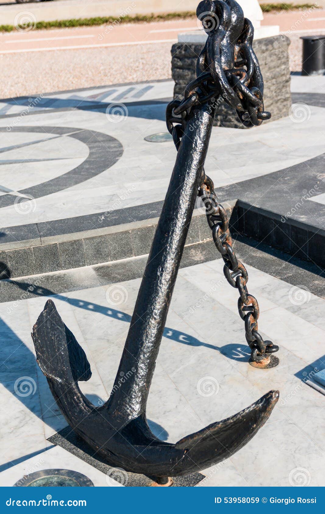 Naval Black Iron Anchor Sculpture Stock Image Image of iron, anchor 53958059