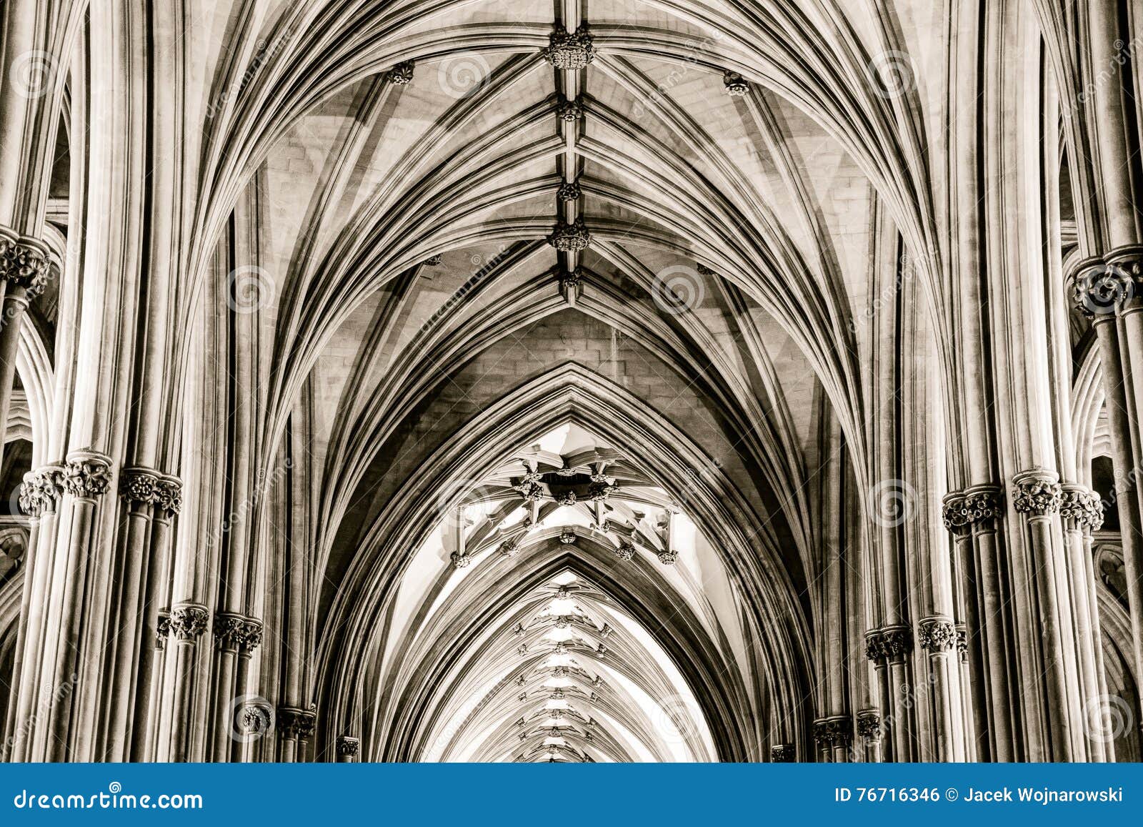 Nave And Ceiling At Bristol Cathedral Columns Impost And