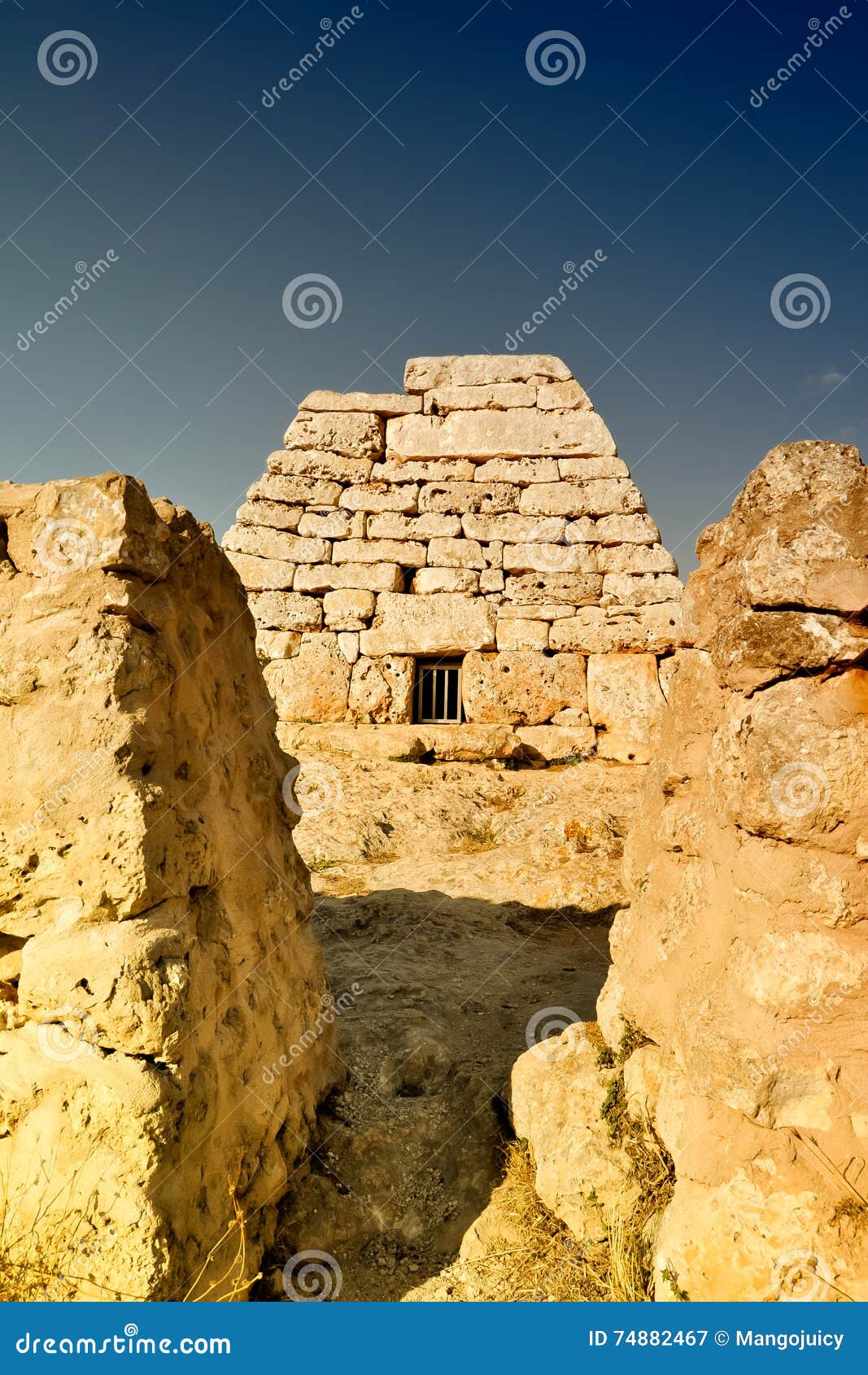 naveta des tudons - prehistoric sacral pyramid, minorca, spain