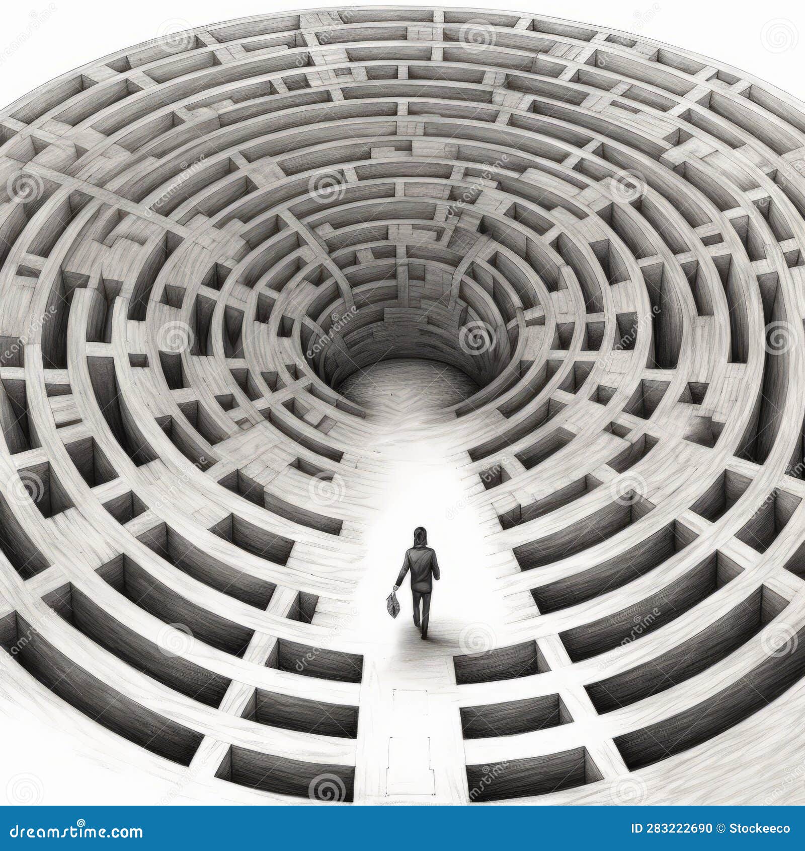 Navigating the Labyrinth of the Mind Stock Illustration - Illustration 