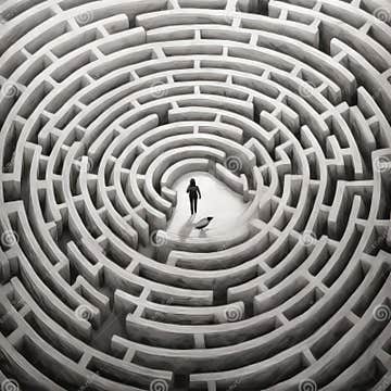 Navigating the Labyrinth of the Mind Stock Illustration - Illustration 