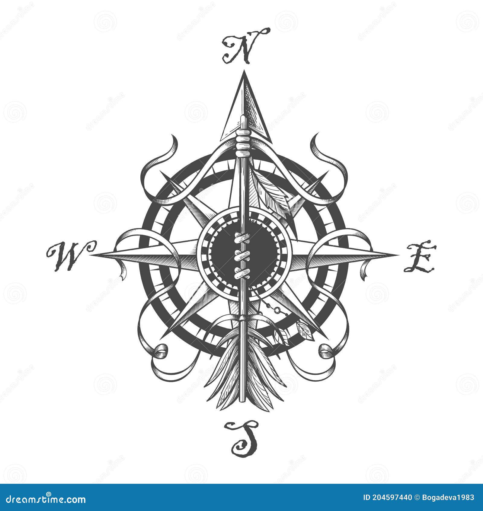 Discover 82 compass arrow tattoo stencil super hot  thtantai2