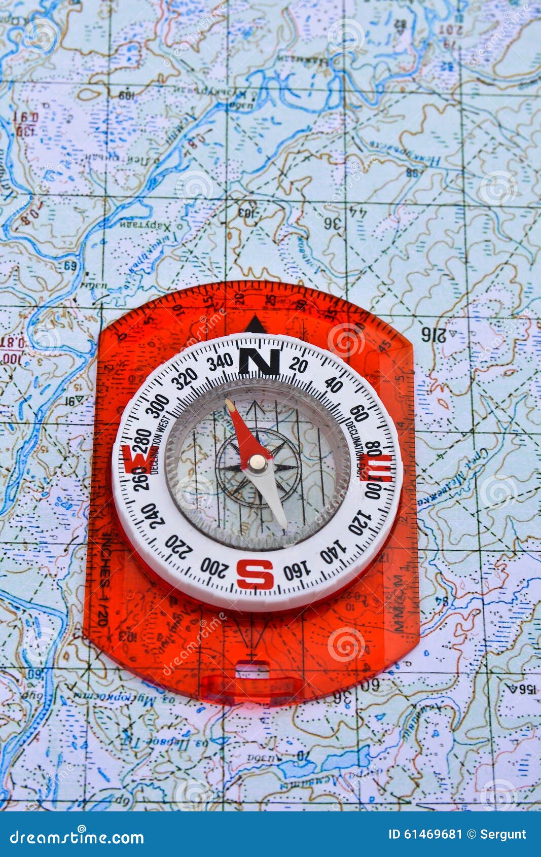 Navigation Compass Map Magnetic Located Topographic 61469681 