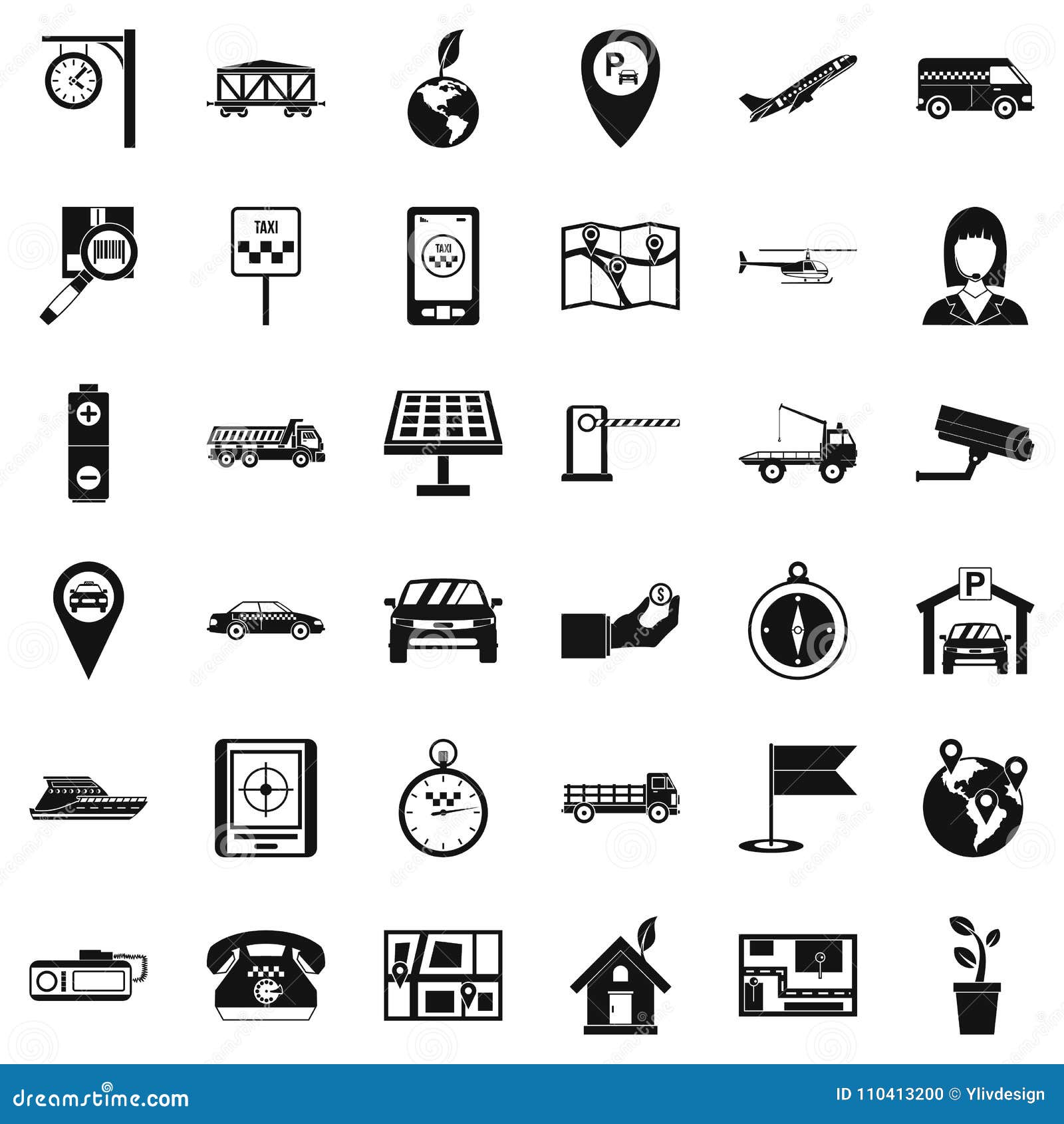 Navigation Complex Icons Set, Simple Style Stock Vector - Illustration ...