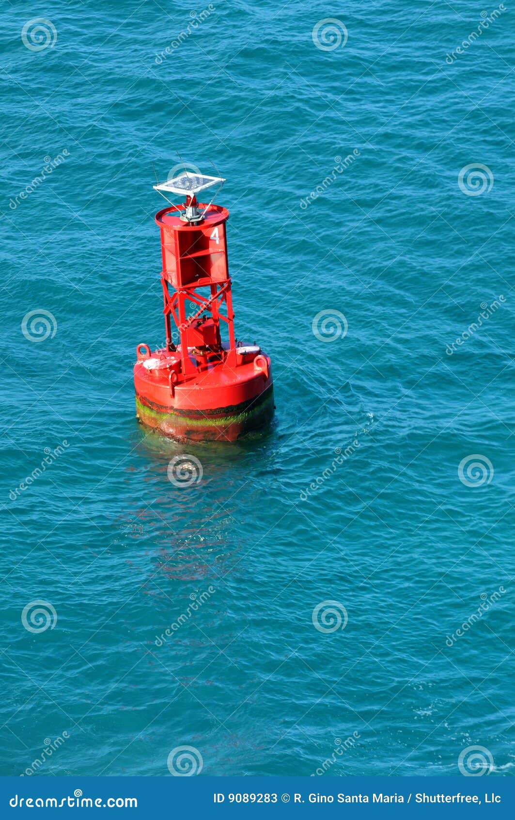 Navigational Buoy in the Ocean Stock Image Image of safety, marine