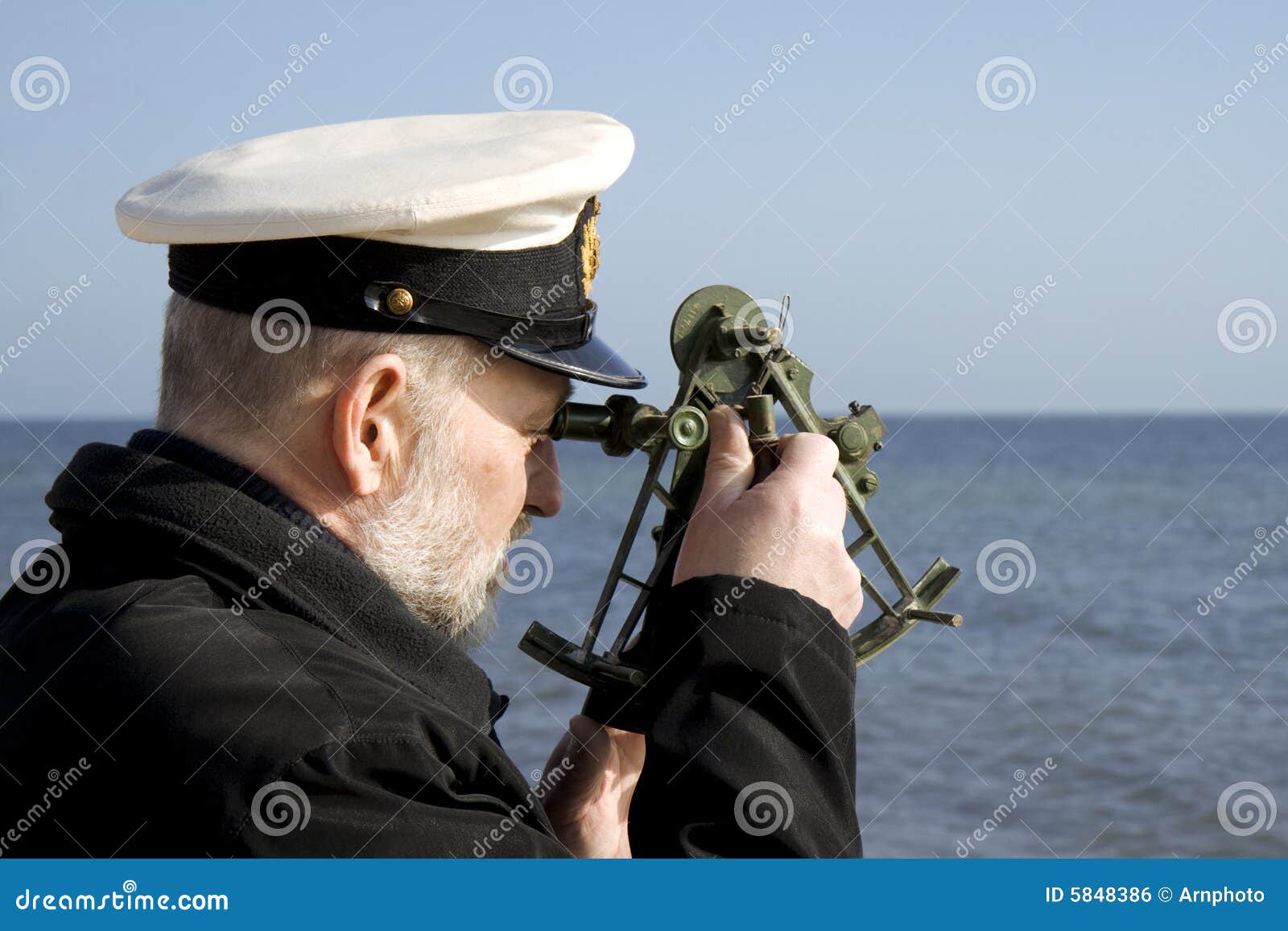 navigator with sextant