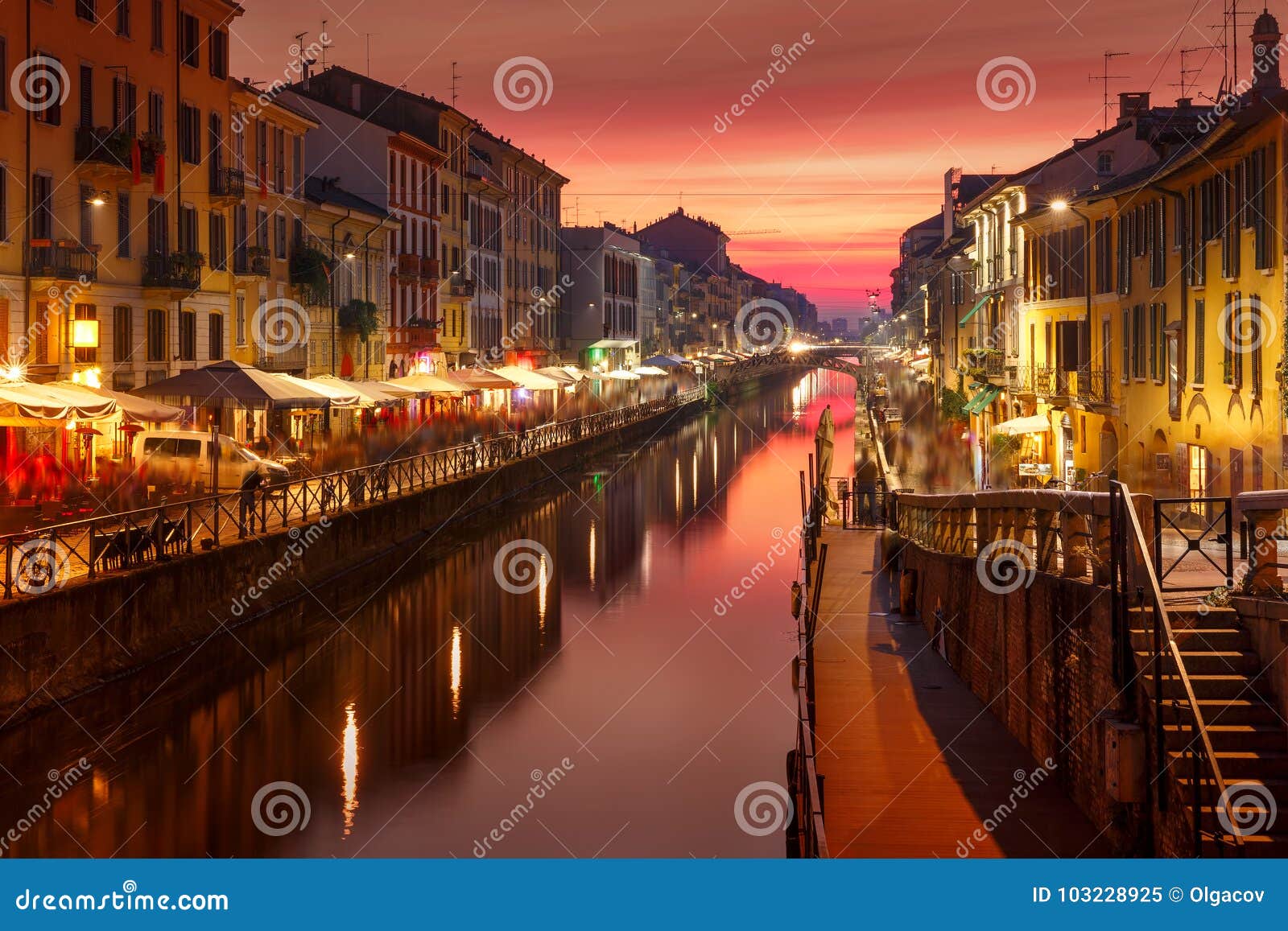 naviglio grande canal in milan, lombardia, italy