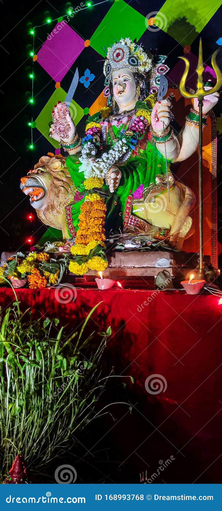 Navratri Festivals Eco-friendly Setup of Goddess Devi Stock Photo ...