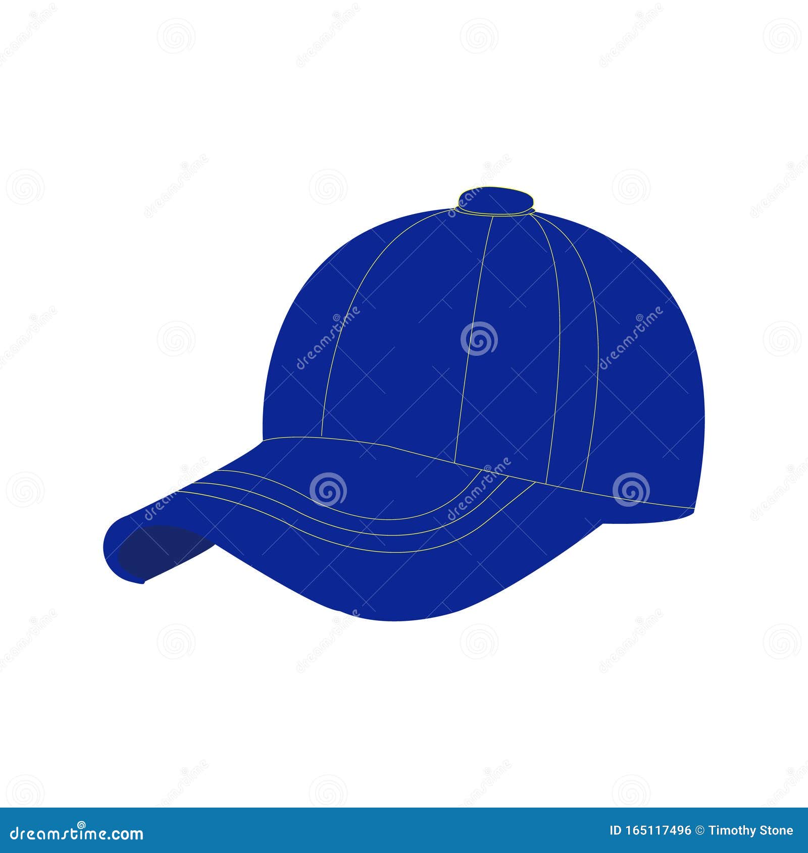 A Navy Blue Baseball Cap on a White Backrop Stock Vector - Illustration ...