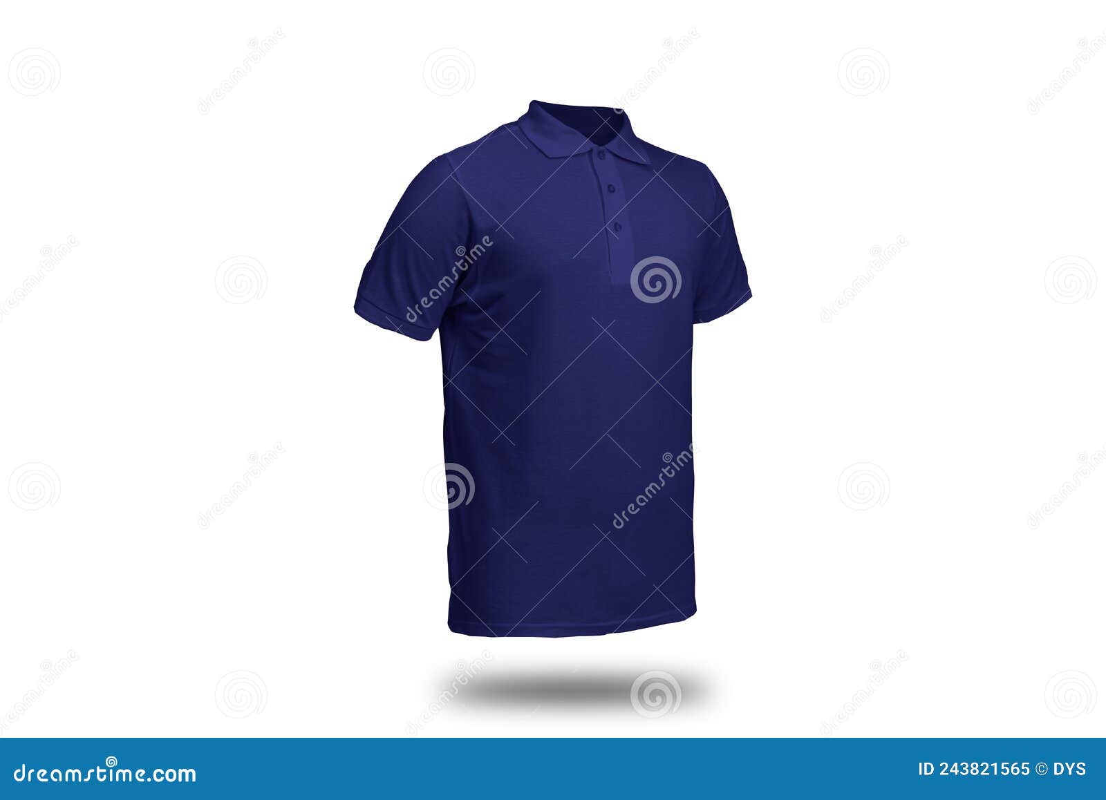 Navy Blue Polo Shirt with Ghost Model Concept Floating in Plain ...