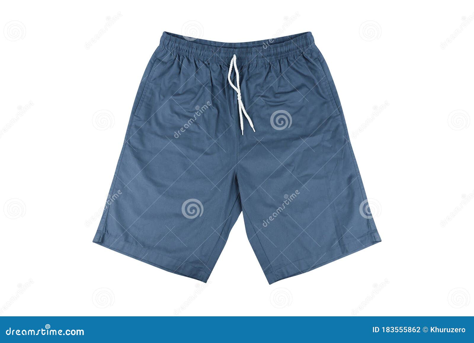 Navy Shorts Isolated on White Stock Photo - Image of fabric, casual ...