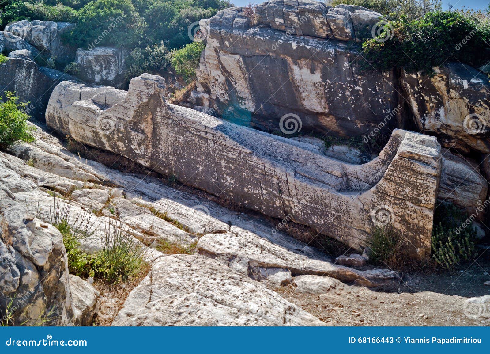 naxos melanes kouros statue, greece ( 6 m. long, 7th century
