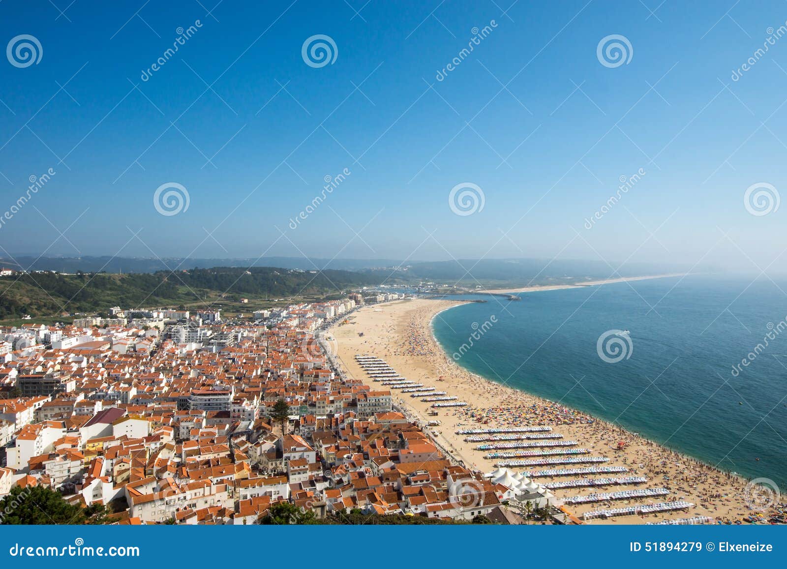 nazare with the beach in portugal