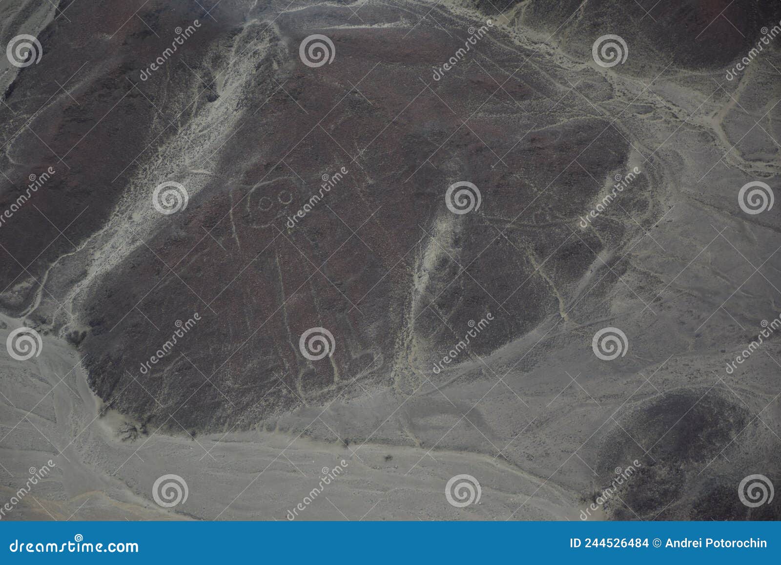 nazca line of the astronaut . ancient geoglyph located in the nazca desert in southern peru