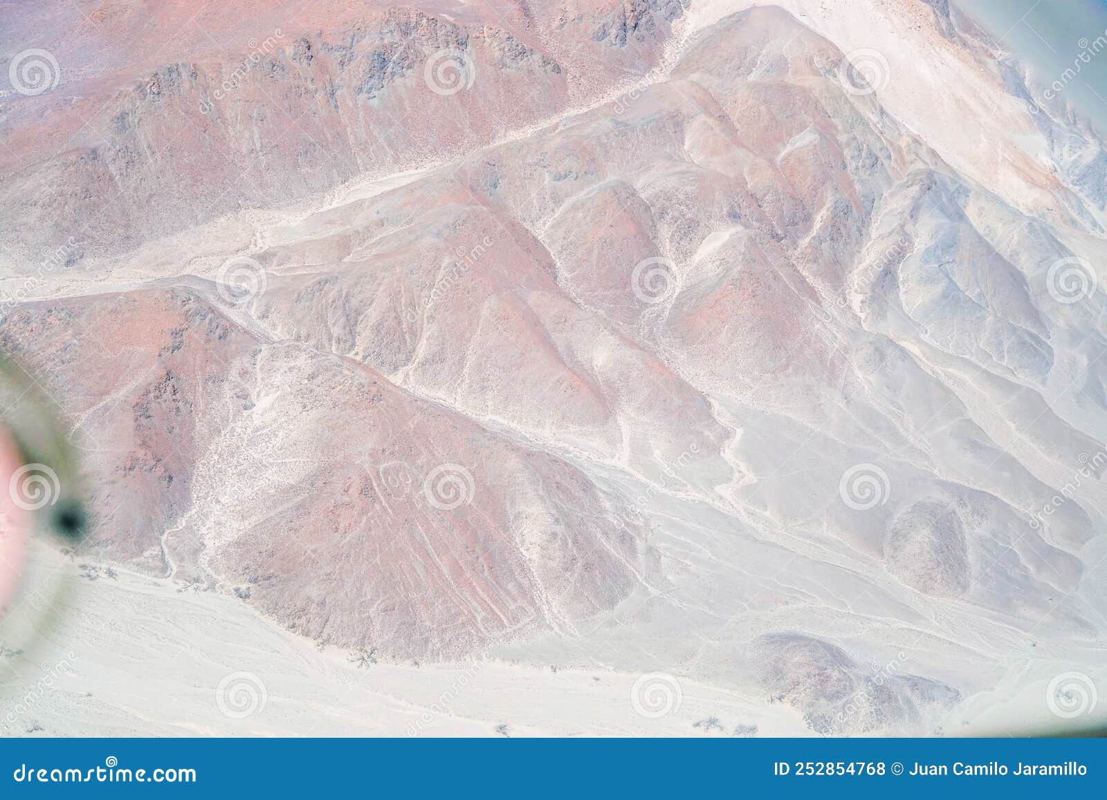 amazing view of the nazca lines with geoglyphs like the condor, the monkey, humminbird or the spider