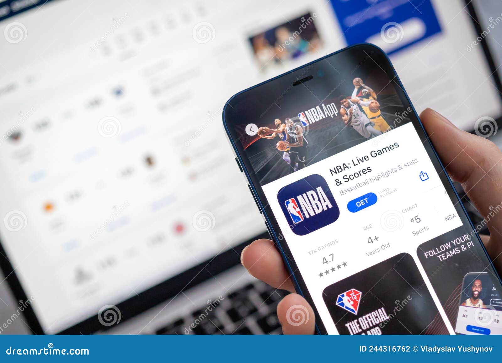 NBA App on the Mobile Phone Screen