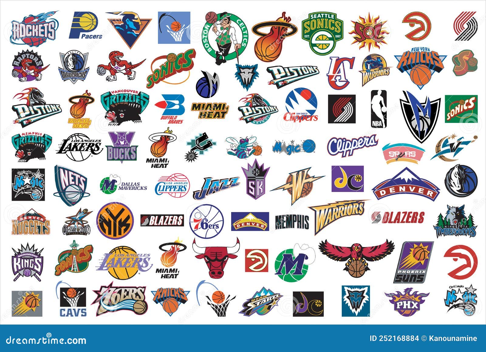 NBA Basketball Team Logos - Vector Collection Editorial Stock Image ...