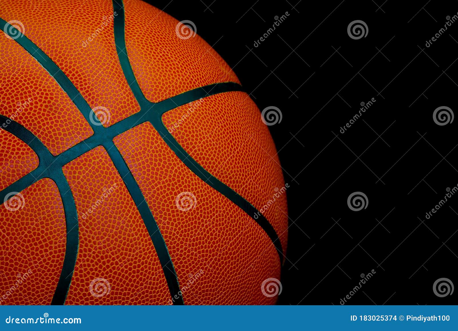 Nba Size Leather Basketball on Dark Background Stock Photo Image of