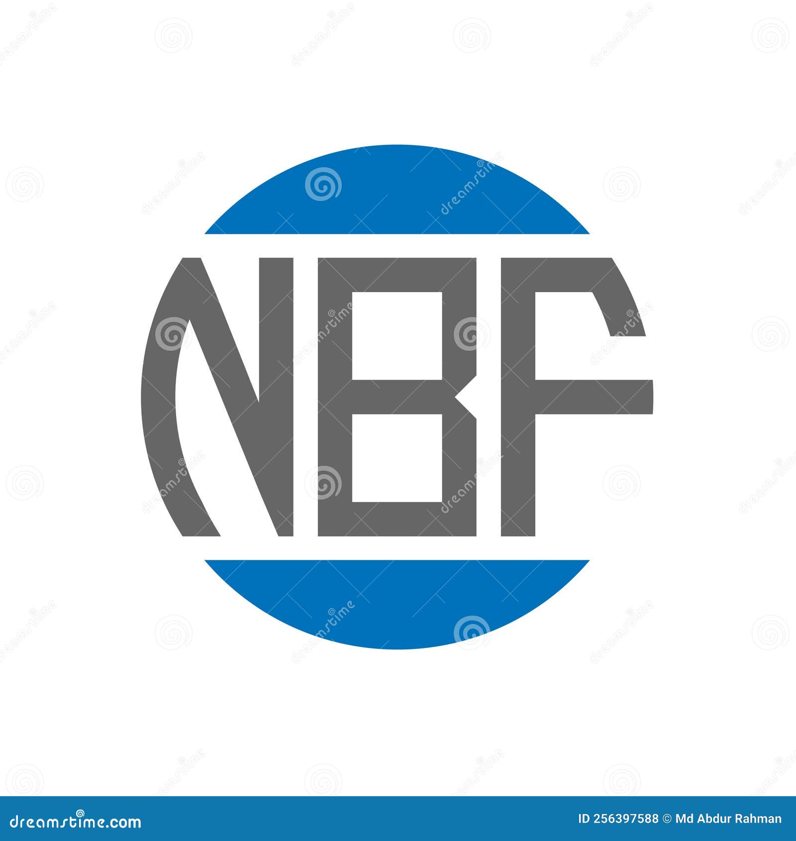 NBF Letter Logo Design on White Background. NBF Creative Initials