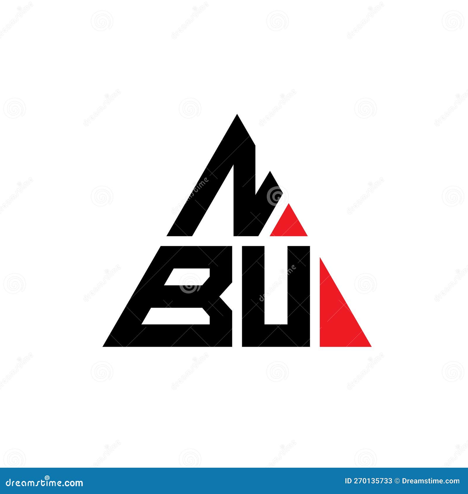 nbu triangle letter logo  with triangle . nbu triangle logo  monogram. nbu triangle  logo template with red