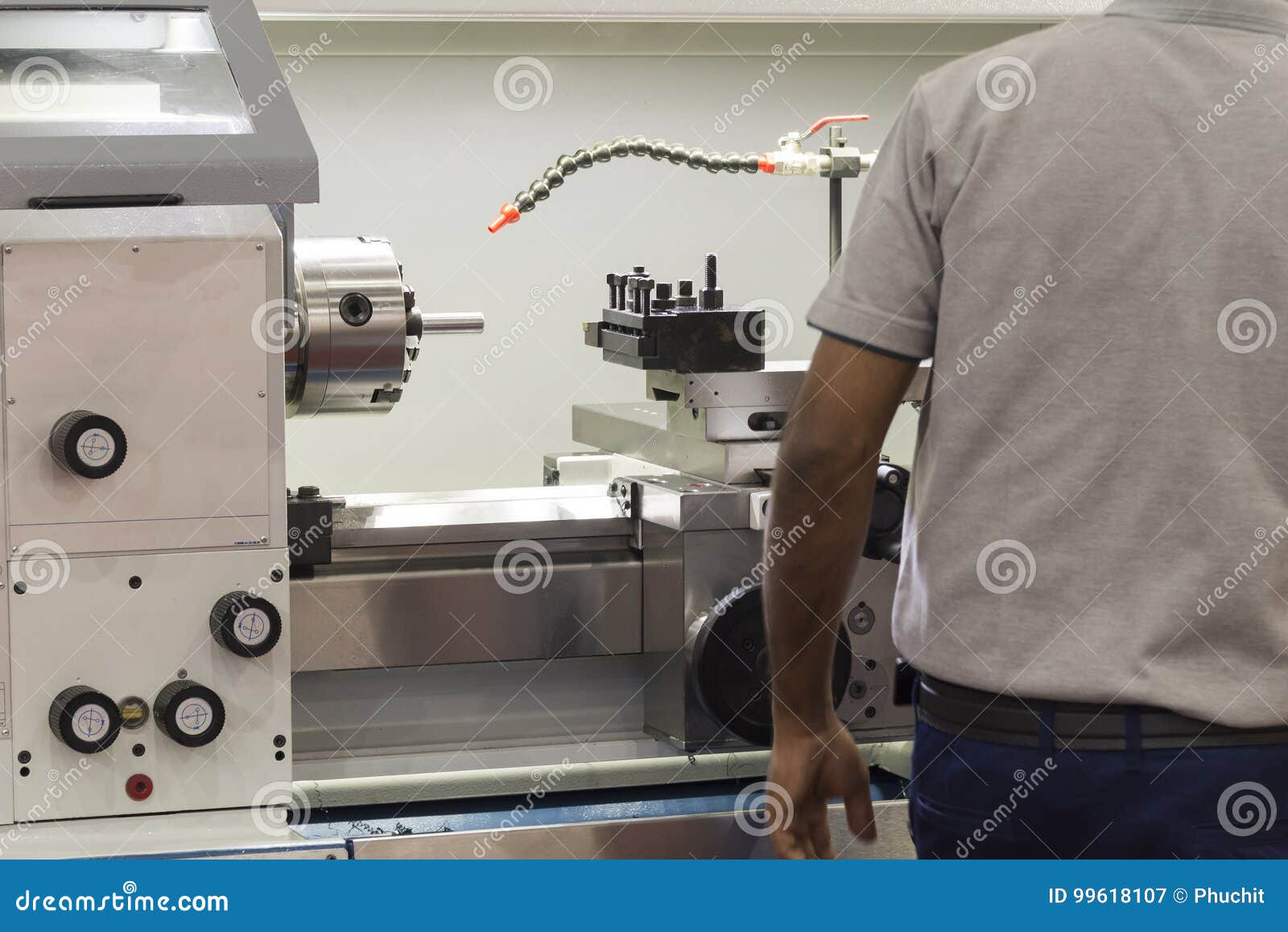 The NC Lathe or Turning Machine Stock Image Image of engineering