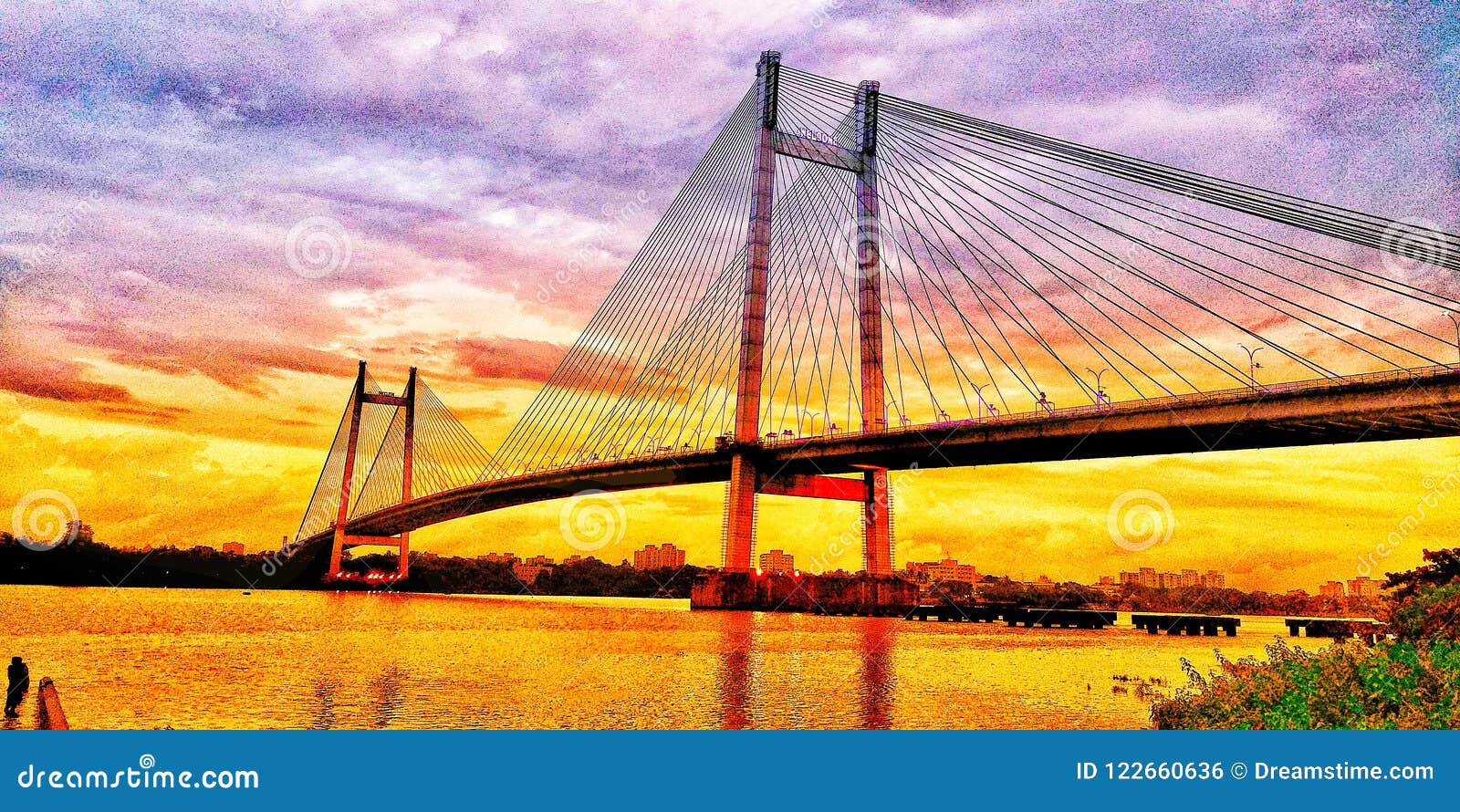 2nd bridge stock photo. Image of love, kolkata, bridge - 122660636, image size:1600x890