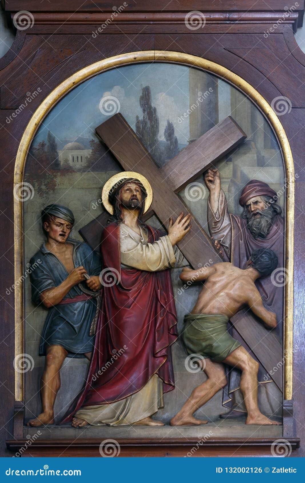 2nd stations of the cross, jesus is given his cross
