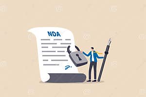 Signing NDA Non Disclosure Agreement Document Vector Illustration 