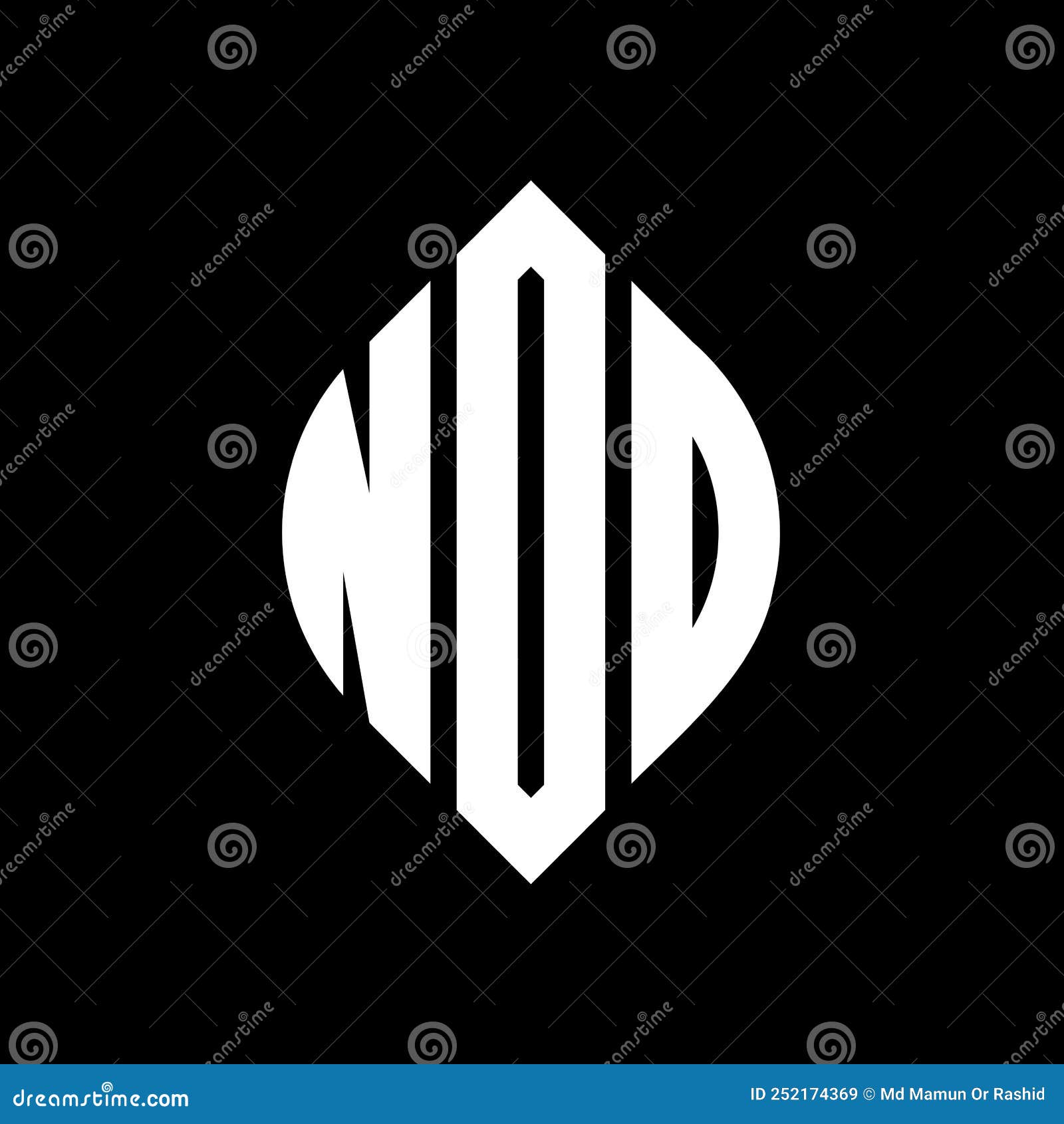 ndd circle letter logo  with circle and ellipse . ndd ellipse letters with typographic style. the three initials form a