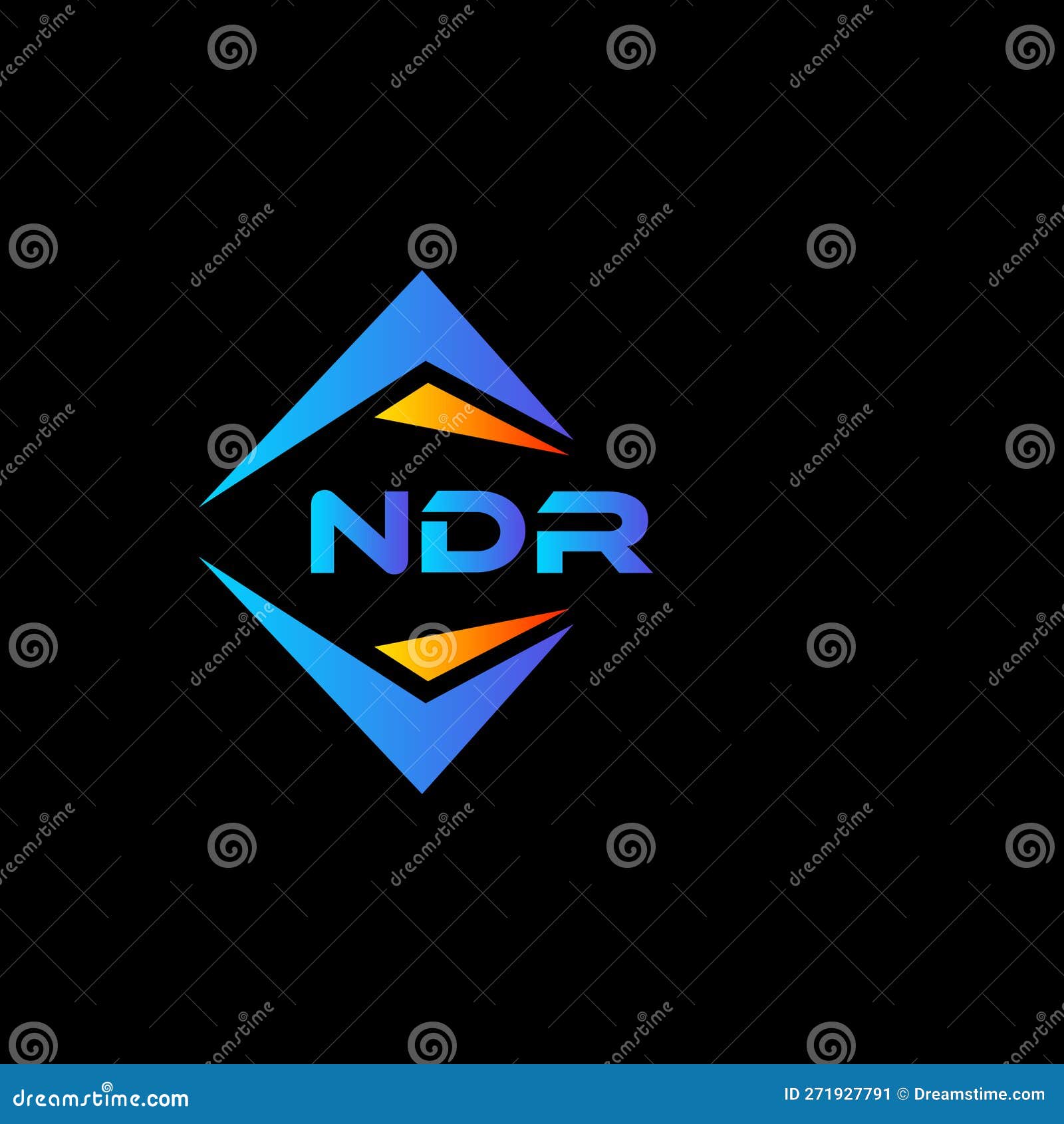 ndr abstract technology logo  on black background. ndr creative initials letter logo concept