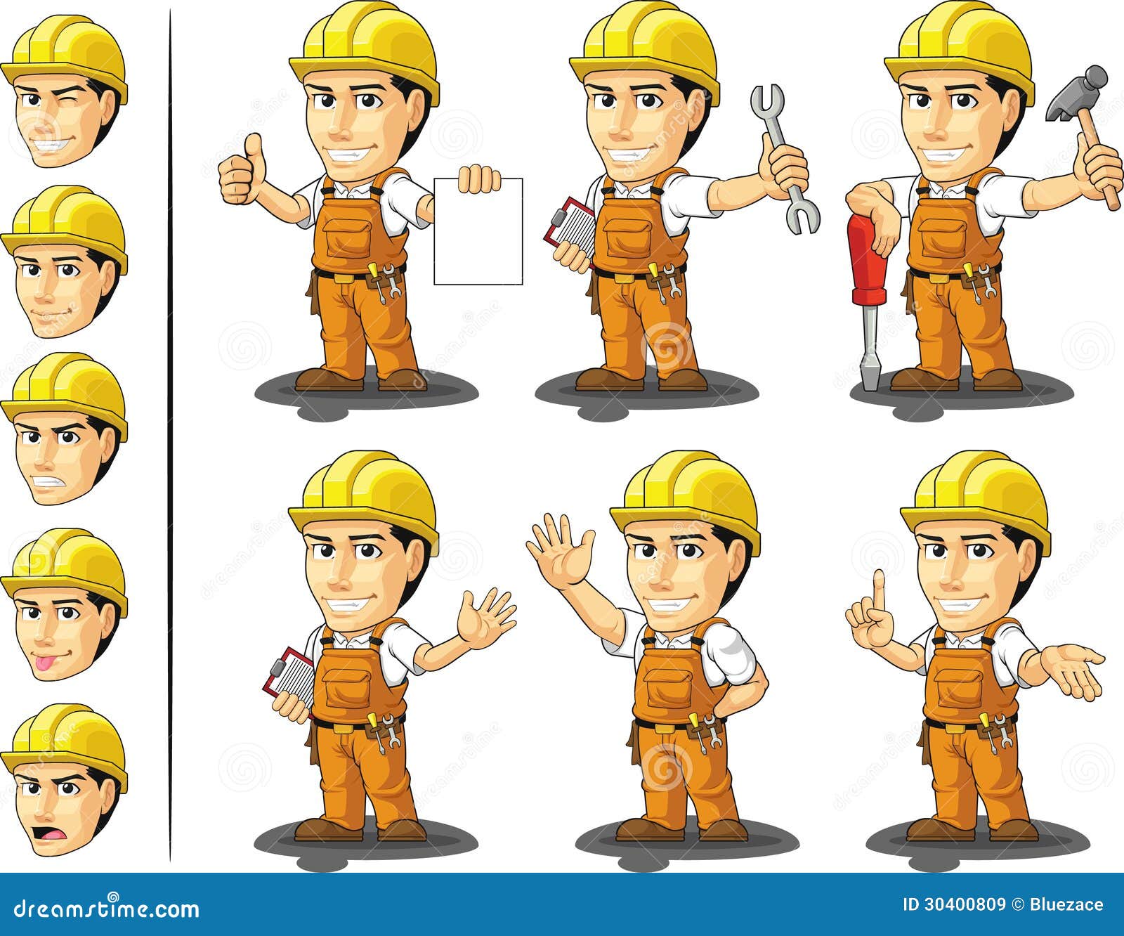 Ndustrial Construction Worker Mascot 2 Stock Vector ...