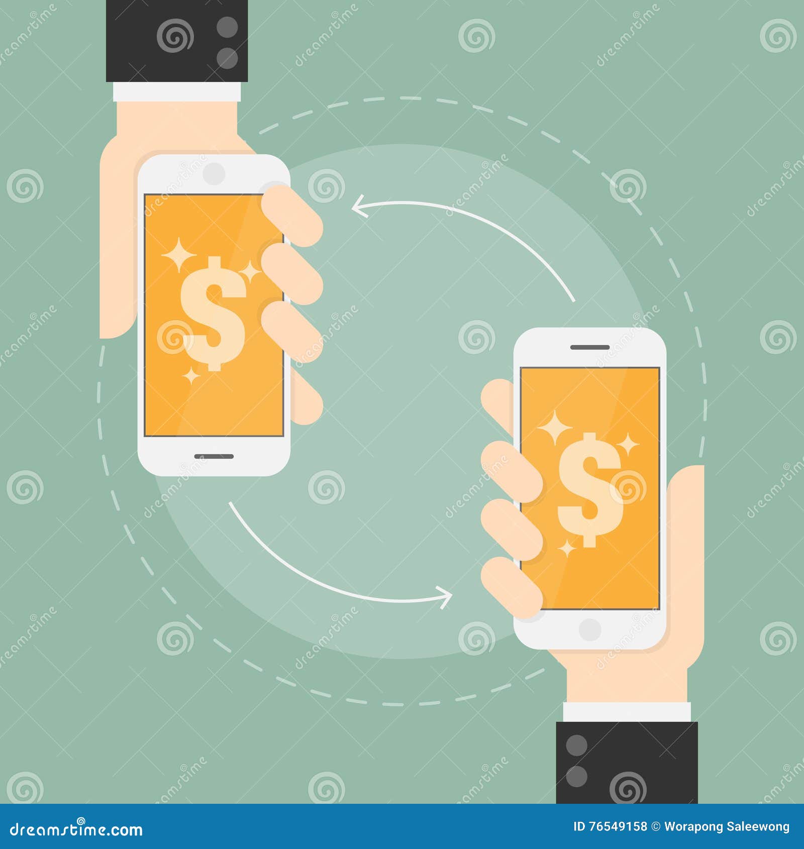 Near Field Communication Technology. Stock Vector Illustration of