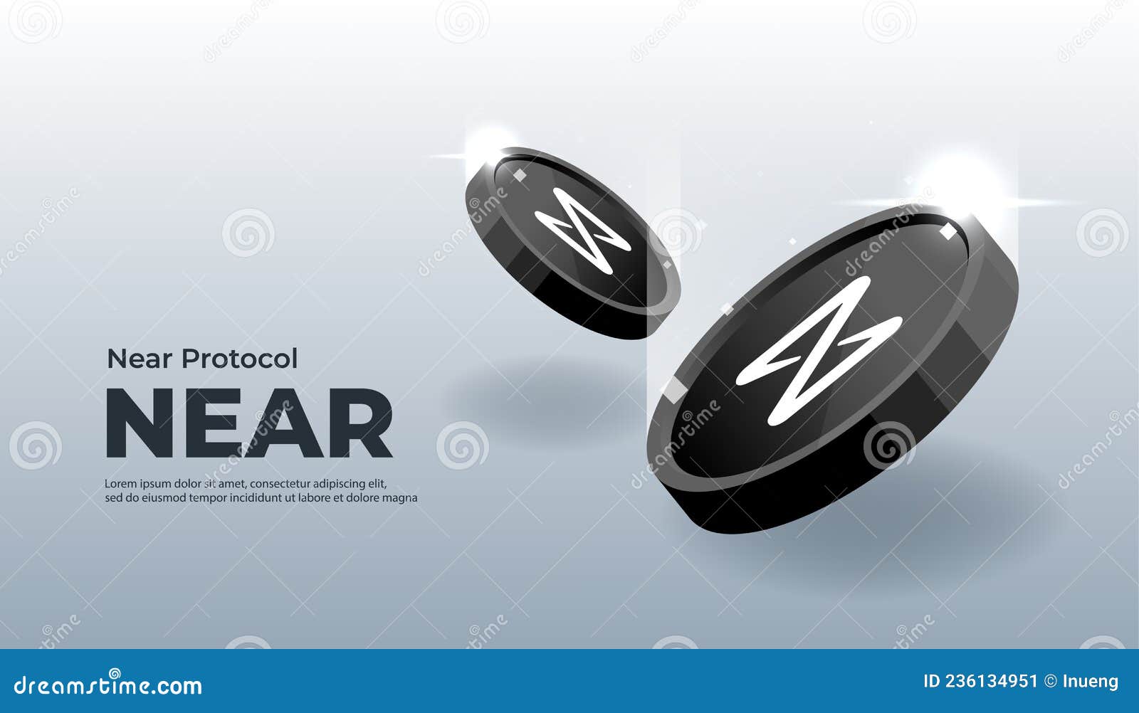 NEAR Protocol NEAR Coin Banner. NEAR Coin Cryptocurrency Concept Banner  Background. Stock Vector - Illustration of bank, futuristic: 236134951