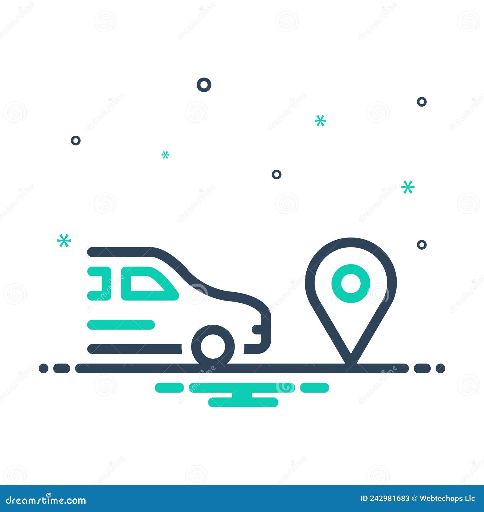 Mix Icon for Nearest, Car and Nearby Stock Vector Illustration of nearest, localization 242981683
