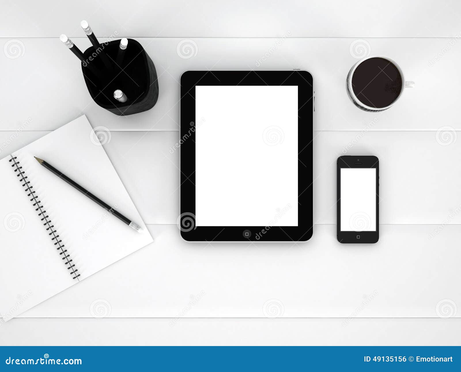Neat Office Work Space Stock Illustration Illustration Of Empty