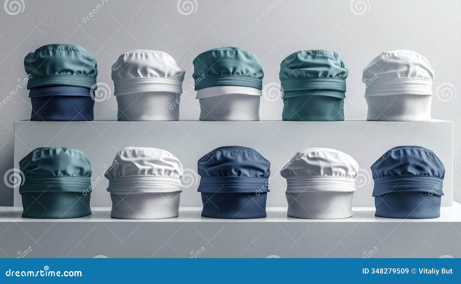 neatly arranged surgical caps various colors highlight ergonomic s and antimicrobial properties. ideal those