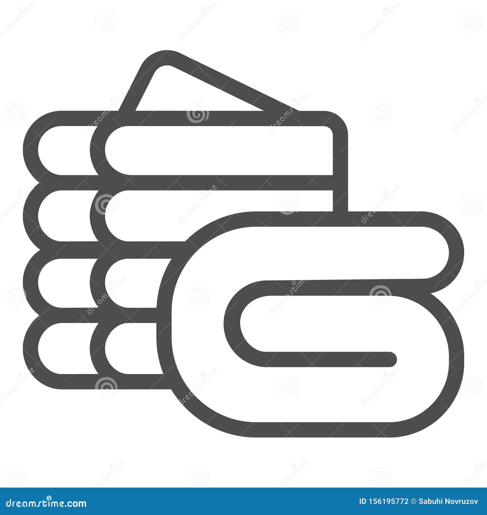 Neatly Folded Linen Line Icon. Bedding Vector Illustration Isolated on