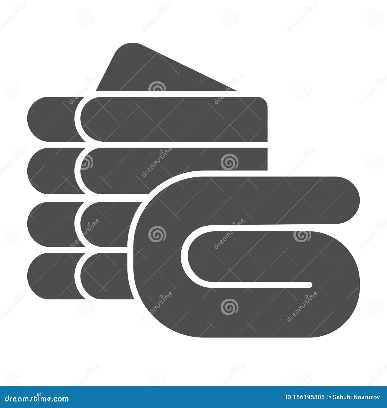 Neatly Folded Linen Solid Icon. Bedding Vector Illustration Isolated on