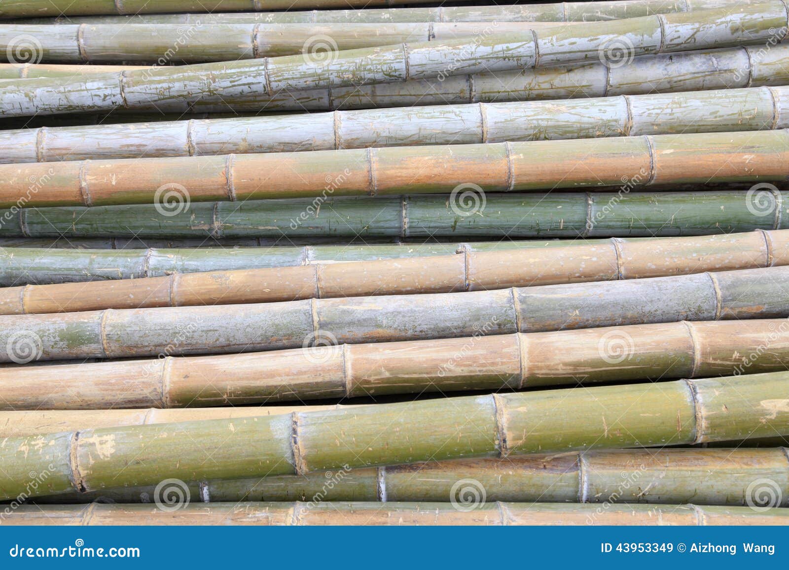 neatly stacked the bamboo pole