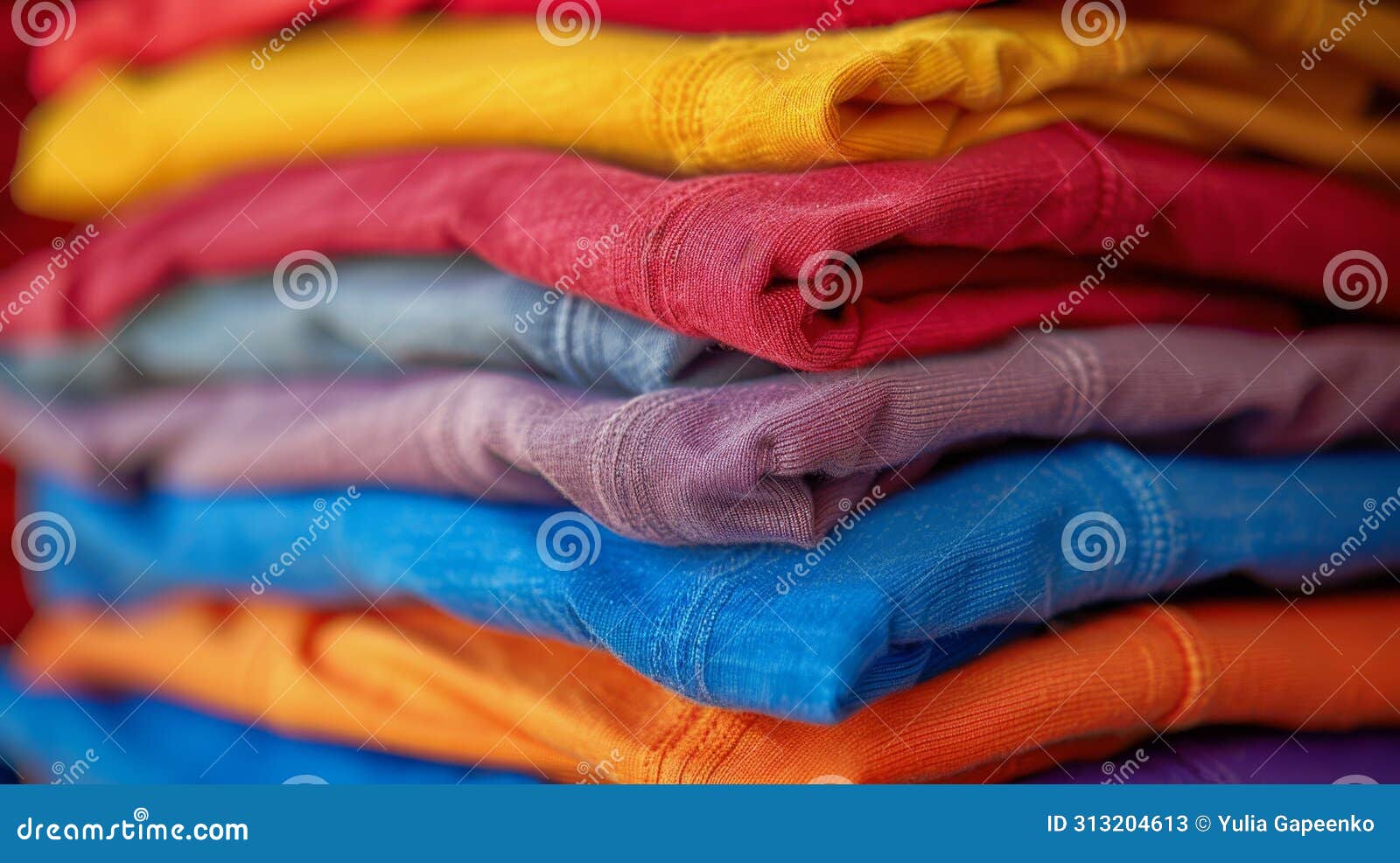 neatly stacked folded shirts
