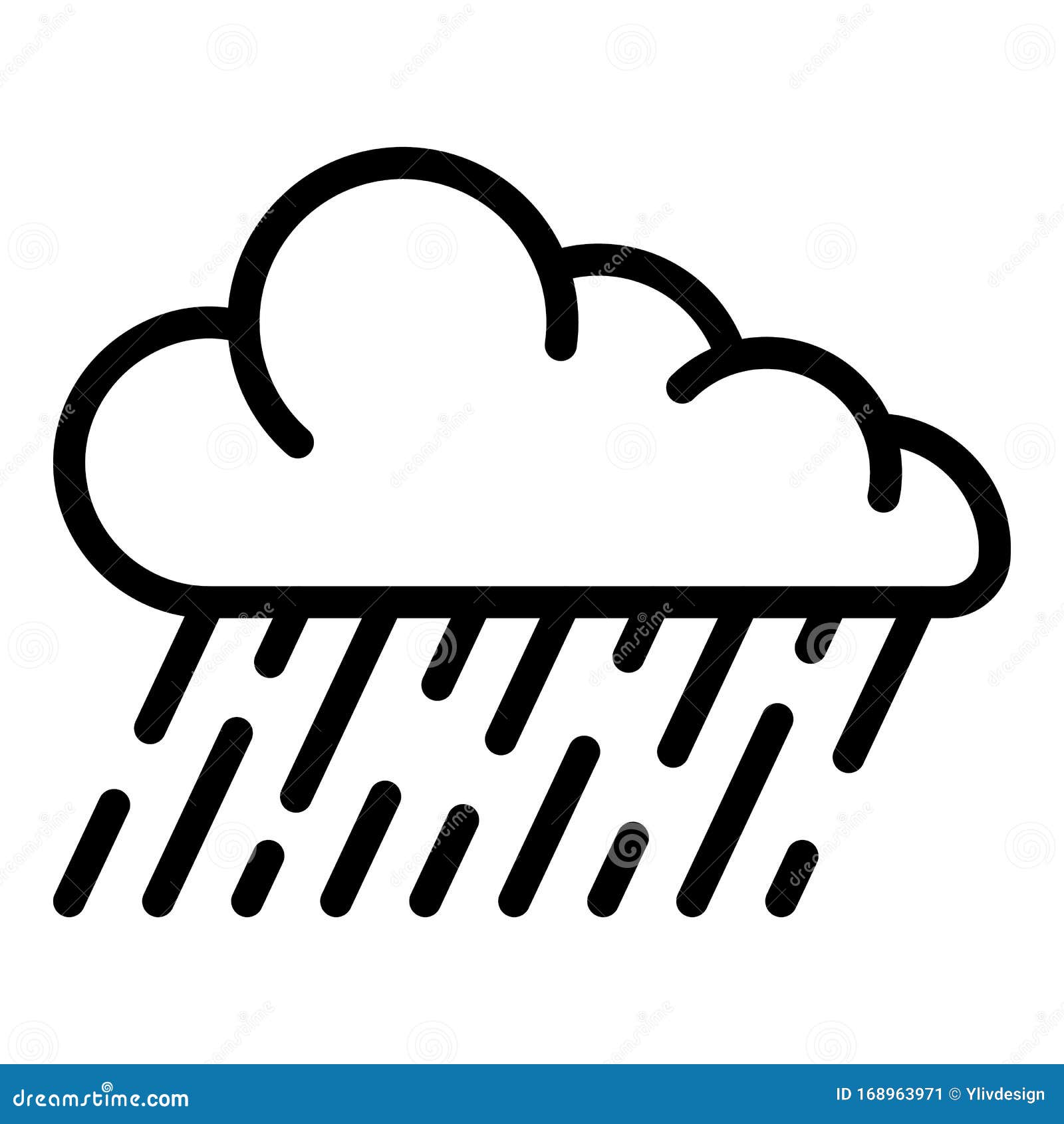 Nebensaison Regenwolke Symbol Umrissstil Vektor Abbildung Illustration Von Stern Getrennt 168963971